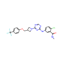 CNC(=O)c1cc(Nc2ncnc(N3CC(COc4ccc(C(F)(F)F)cc4)C3)n2)ccc1Cl ZINC001772624831