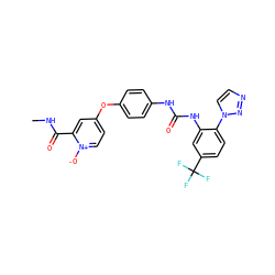 CNC(=O)c1cc(Oc2ccc(NC(=O)Nc3cc(C(F)(F)F)ccc3-n3ccnn3)cc2)cc[n+]1[O-] ZINC000043175549