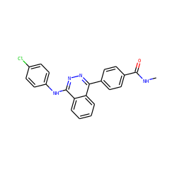 CNC(=O)c1ccc(-c2nnc(Nc3ccc(Cl)cc3)c3ccccc23)cc1 ZINC000028524941