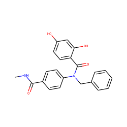 CNC(=O)c1ccc(N(Cc2ccccc2)C(=O)c2ccc(O)cc2O)cc1 ZINC000653679771