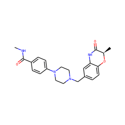 CNC(=O)c1ccc(N2CCN(Cc3ccc4c(c3)NC(=O)[C@@H](C)O4)CC2)cc1 ZINC000068246985