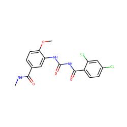 CNC(=O)c1ccc(OC)c(NC(=O)NC(=O)c2ccc(Cl)cc2Cl)c1 ZINC000028526022