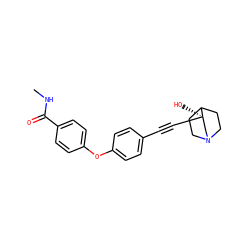 CNC(=O)c1ccc(Oc2ccc(C#C[C@]3(O)CN4CCC3CC4)cc2)cc1 ZINC000073220514