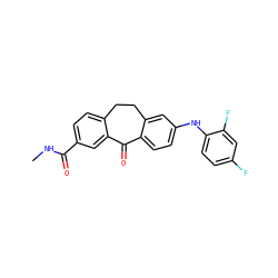 CNC(=O)c1ccc2c(c1)C(=O)c1ccc(Nc3ccc(F)cc3F)cc1CC2 ZINC000095595006