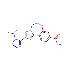 CNC(=O)c1ccc2c(c1)OCCn1cc(-c3ncnn3C(C)C)nc1-2 ZINC000096269673