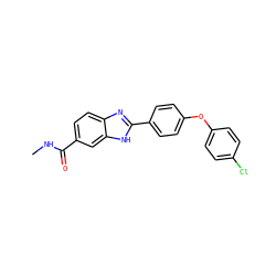 CNC(=O)c1ccc2nc(-c3ccc(Oc4ccc(Cl)cc4)cc3)[nH]c2c1 ZINC000034228967