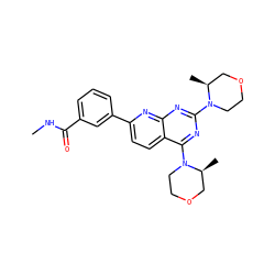 CNC(=O)c1cccc(-c2ccc3c(N4CCOC[C@@H]4C)nc(N4CCOC[C@@H]4C)nc3n2)c1 ZINC000059258964