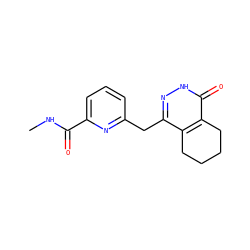 CNC(=O)c1cccc(Cc2n[nH]c(=O)c3c2CCCC3)n1 ZINC000167706179