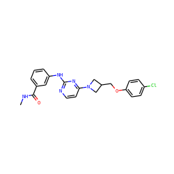 CNC(=O)c1cccc(Nc2nccc(N3CC(COc4ccc(Cl)cc4)C3)n2)c1 ZINC000118589389
