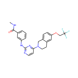 CNC(=O)c1cccc(Nc2nccc(N3CCc4cc(OCC(F)(F)F)ccc4C3)n2)c1 ZINC000118714581