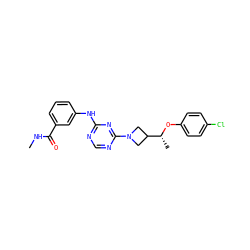 CNC(=O)c1cccc(Nc2ncnc(N3CC([C@@H](C)Oc4ccc(Cl)cc4)C3)n2)c1 ZINC001772605118