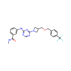 CNC(=O)c1cccc(Nc2ncnc(N3CC(COCc4ccc(C(F)(F)F)cc4)C3)n2)c1 ZINC001772629269