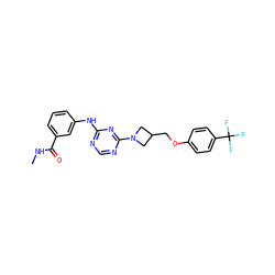 CNC(=O)c1cccc(Nc2ncnc(N3CC(COc4ccc(C(F)(F)F)cc4)C3)n2)c1 ZINC000118581173