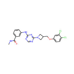 CNC(=O)c1cccc(Nc2ncnc(N3CC(COc4ccc(Cl)c(Cl)c4)C3)n2)c1 ZINC001772656402