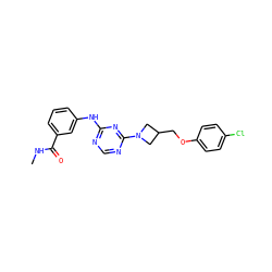 CNC(=O)c1cccc(Nc2ncnc(N3CC(COc4ccc(Cl)cc4)C3)n2)c1 ZINC000118590560