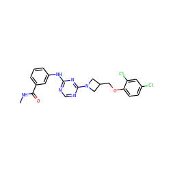 CNC(=O)c1cccc(Nc2ncnc(N3CC(COc4ccc(Cl)cc4Cl)C3)n2)c1 ZINC001772574578