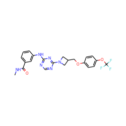 CNC(=O)c1cccc(Nc2ncnc(N3CC(COc4ccc(OC(F)(F)F)cc4)C3)n2)c1 ZINC001772607086