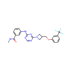 CNC(=O)c1cccc(Nc2ncnc(N3CC(COc4cccc(C(F)(F)F)c4)C3)n2)c1 ZINC001772611167
