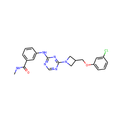 CNC(=O)c1cccc(Nc2ncnc(N3CC(COc4cccc(Cl)c4)C3)n2)c1 ZINC001772612322