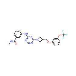 CNC(=O)c1cccc(Nc2ncnc(N3CC(COc4cccc(OC(F)(F)F)c4)C3)n2)c1 ZINC001772571580