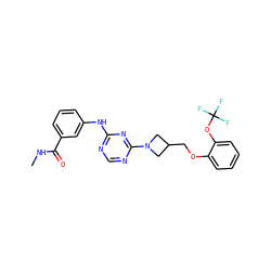 CNC(=O)c1cccc(Nc2ncnc(N3CC(COc4ccccc4OC(F)(F)F)C3)n2)c1 ZINC001772652053