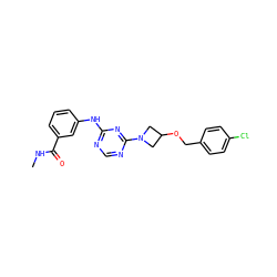 CNC(=O)c1cccc(Nc2ncnc(N3CC(OCc4ccc(Cl)cc4)C3)n2)c1 ZINC001772569739