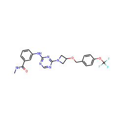 CNC(=O)c1cccc(Nc2ncnc(N3CC(OCc4ccc(OC(F)(F)F)cc4)C3)n2)c1 ZINC001772576317