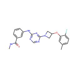 CNC(=O)c1cccc(Nc2ncnc(N3CC(Oc4cc(C)ccc4F)C3)n2)c1 ZINC001772610241
