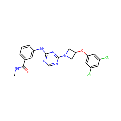 CNC(=O)c1cccc(Nc2ncnc(N3CC(Oc4cc(Cl)cc(Cl)c4)C3)n2)c1 ZINC001772627524