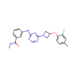 CNC(=O)c1cccc(Nc2ncnc(N3CC(Oc4ccc(C)cc4Cl)C3)n2)c1 ZINC000118583714