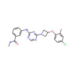 CNC(=O)c1cccc(Nc2ncnc(N3CC(Oc4ccc(Cl)cc4C)C3)n2)c1 ZINC000118588927