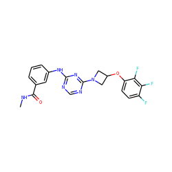 CNC(=O)c1cccc(Nc2ncnc(N3CC(Oc4ccc(F)c(F)c4F)C3)n2)c1 ZINC001772620876