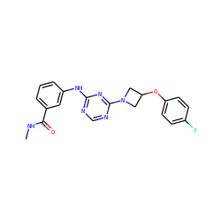 CNC(=O)c1cccc(Nc2ncnc(N3CC(Oc4ccc(F)cc4)C3)n2)c1 ZINC001772576102