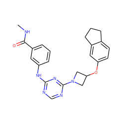 CNC(=O)c1cccc(Nc2ncnc(N3CC(Oc4ccc5c(c4)CCC5)C3)n2)c1 ZINC000118717485