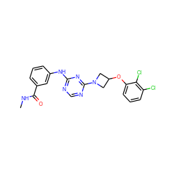 CNC(=O)c1cccc(Nc2ncnc(N3CC(Oc4cccc(Cl)c4Cl)C3)n2)c1 ZINC001772623072