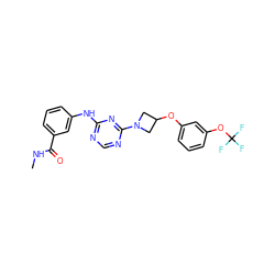 CNC(=O)c1cccc(Nc2ncnc(N3CC(Oc4cccc(OC(F)(F)F)c4)C3)n2)c1 ZINC001772598192