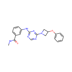 CNC(=O)c1cccc(Nc2ncnc(N3CC(Oc4ccccc4)C3)n2)c1 ZINC000118587932