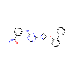 CNC(=O)c1cccc(Nc2ncnc(N3CC(Oc4ccccc4-c4ccccc4)C3)n2)c1 ZINC001772585137