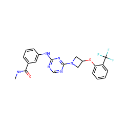 CNC(=O)c1cccc(Nc2ncnc(N3CC(Oc4ccccc4C(F)(F)F)C3)n2)c1 ZINC001772644171