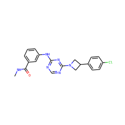 CNC(=O)c1cccc(Nc2ncnc(N3CC(c4ccc(Cl)cc4)C3)n2)c1 ZINC001772613682