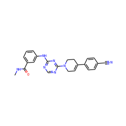 CNC(=O)c1cccc(Nc2ncnc(N3CC=C(c4ccc(C#N)cc4)CC3)n2)c1 ZINC001772618878