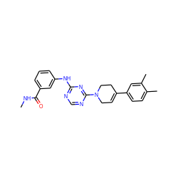 CNC(=O)c1cccc(Nc2ncnc(N3CC=C(c4ccc(C)c(C)c4)CC3)n2)c1 ZINC001772654391