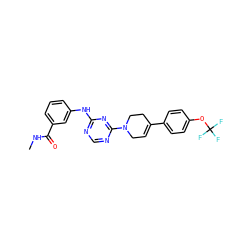 CNC(=O)c1cccc(Nc2ncnc(N3CC=C(c4ccc(OC(F)(F)F)cc4)CC3)n2)c1 ZINC001772600650