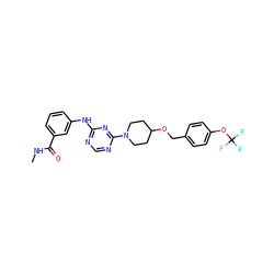 CNC(=O)c1cccc(Nc2ncnc(N3CCC(OCc4ccc(OC(F)(F)F)cc4)CC3)n2)c1 ZINC001772653603