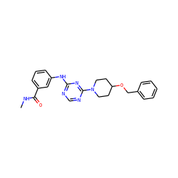 CNC(=O)c1cccc(Nc2ncnc(N3CCC(OCc4ccccc4)CC3)n2)c1 ZINC001772578030