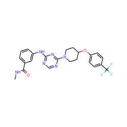 CNC(=O)c1cccc(Nc2ncnc(N3CCC(Oc4ccc(C(F)(F)F)cc4)CC3)n2)c1 ZINC001772632318