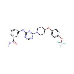 CNC(=O)c1cccc(Nc2ncnc(N3CCC(Oc4ccc(OC(F)(F)F)cc4)CC3)n2)c1 ZINC001772642648