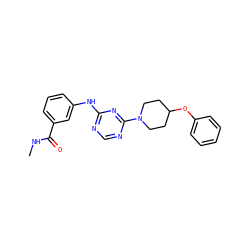 CNC(=O)c1cccc(Nc2ncnc(N3CCC(Oc4ccccc4)CC3)n2)c1 ZINC000118716706