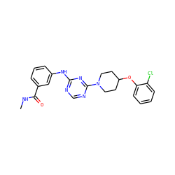 CNC(=O)c1cccc(Nc2ncnc(N3CCC(Oc4ccccc4Cl)CC3)n2)c1 ZINC001772642795