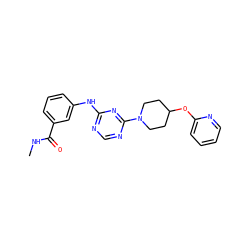 CNC(=O)c1cccc(Nc2ncnc(N3CCC(Oc4ccccn4)CC3)n2)c1 ZINC001772656241